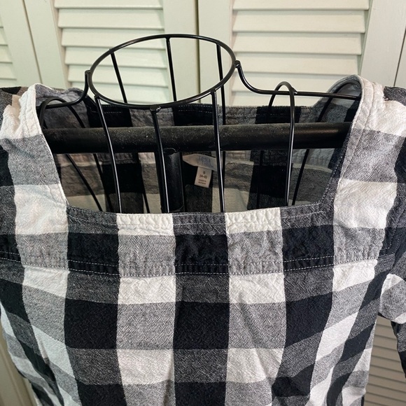 Time and Tru size small black gray white checkered 3/4 length sleeve casual - Picture 3 of 8